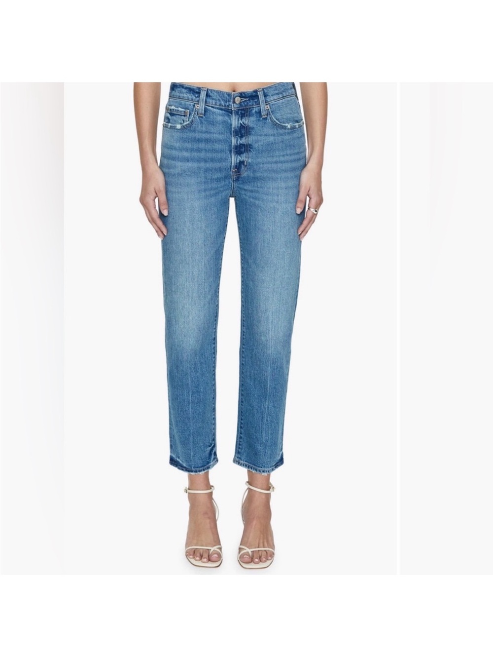 pistola Charlie high wasted frayed ankle straight jeans